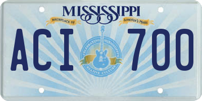MS license plate ACI700
