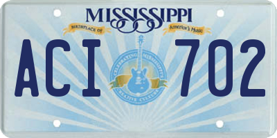 MS license plate ACI702