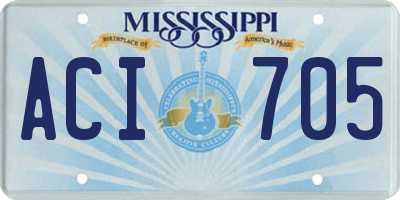 MS license plate ACI705