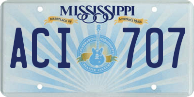 MS license plate ACI707
