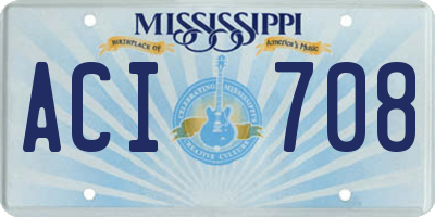 MS license plate ACI708