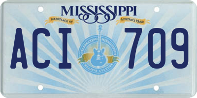 MS license plate ACI709