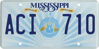 MS license plate ACI710