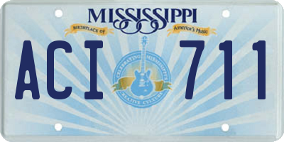 MS license plate ACI711
