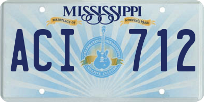 MS license plate ACI712