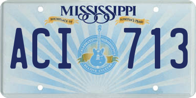 MS license plate ACI713