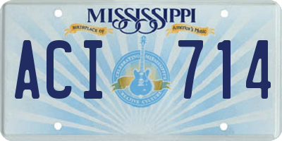 MS license plate ACI714