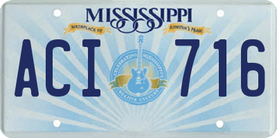 MS license plate ACI716