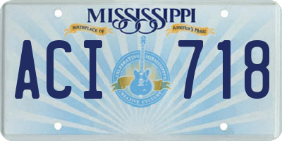 MS license plate ACI718