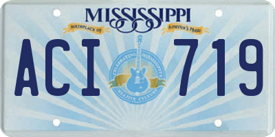 MS license plate ACI719