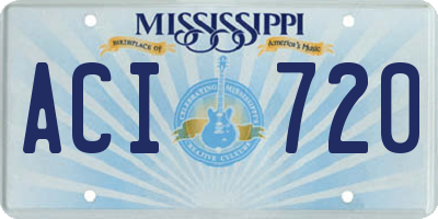 MS license plate ACI720