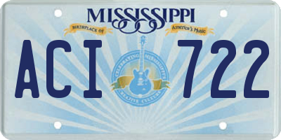 MS license plate ACI722