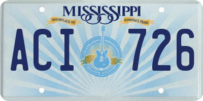 MS license plate ACI726