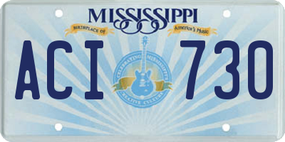 MS license plate ACI730