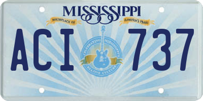 MS license plate ACI737
