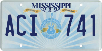 MS license plate ACI741