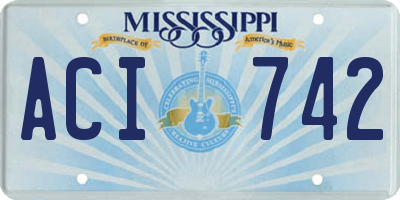 MS license plate ACI742