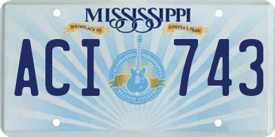 MS license plate ACI743