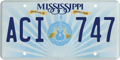 MS license plate ACI747