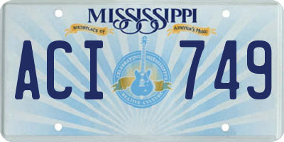MS license plate ACI749
