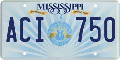 MS license plate ACI750