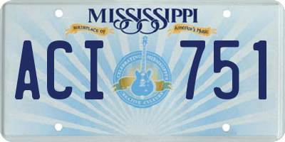 MS license plate ACI751