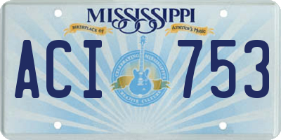 MS license plate ACI753