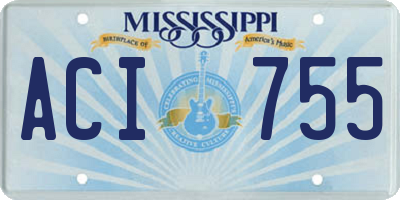 MS license plate ACI755