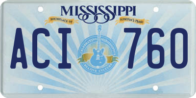 MS license plate ACI760