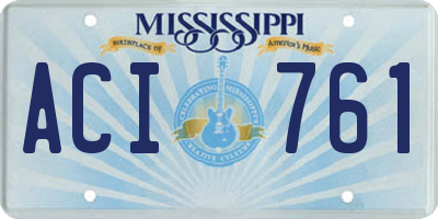 MS license plate ACI761
