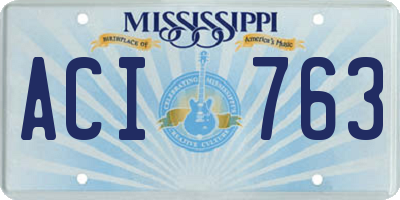 MS license plate ACI763
