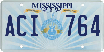 MS license plate ACI764