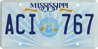MS license plate ACI767