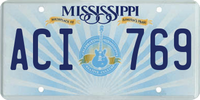 MS license plate ACI769