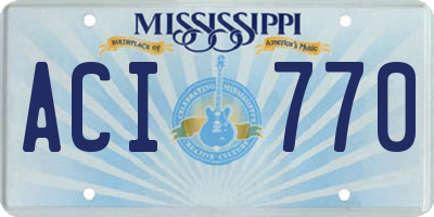 MS license plate ACI770