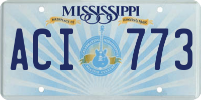 MS license plate ACI773