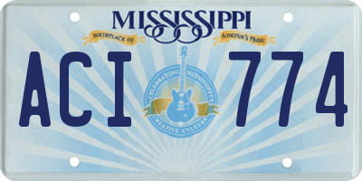 MS license plate ACI774