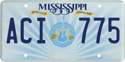 MS license plate ACI775
