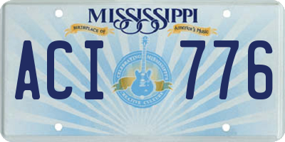 MS license plate ACI776