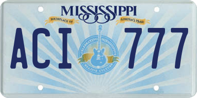 MS license plate ACI777