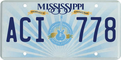 MS license plate ACI778