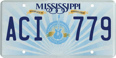 MS license plate ACI779