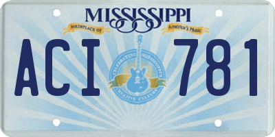 MS license plate ACI781