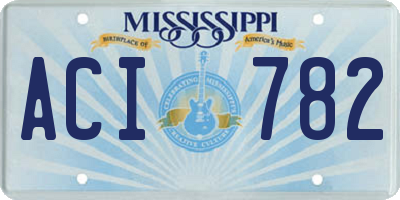 MS license plate ACI782