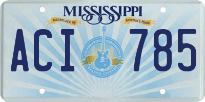 MS license plate ACI785