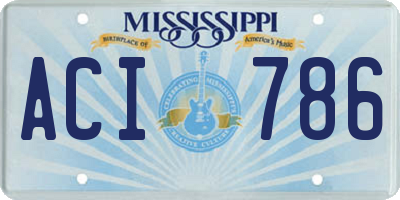 MS license plate ACI786