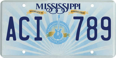 MS license plate ACI789