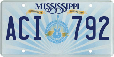 MS license plate ACI792