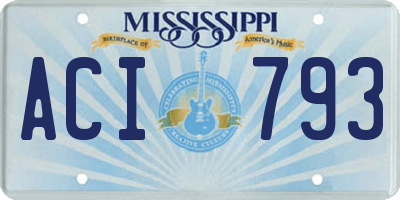 MS license plate ACI793