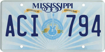 MS license plate ACI794